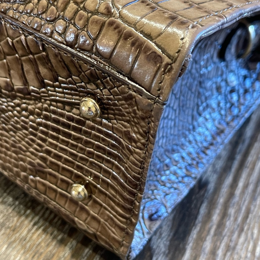 Brahmin Brown Embossed Leather Handbag - Picture 3 of 15